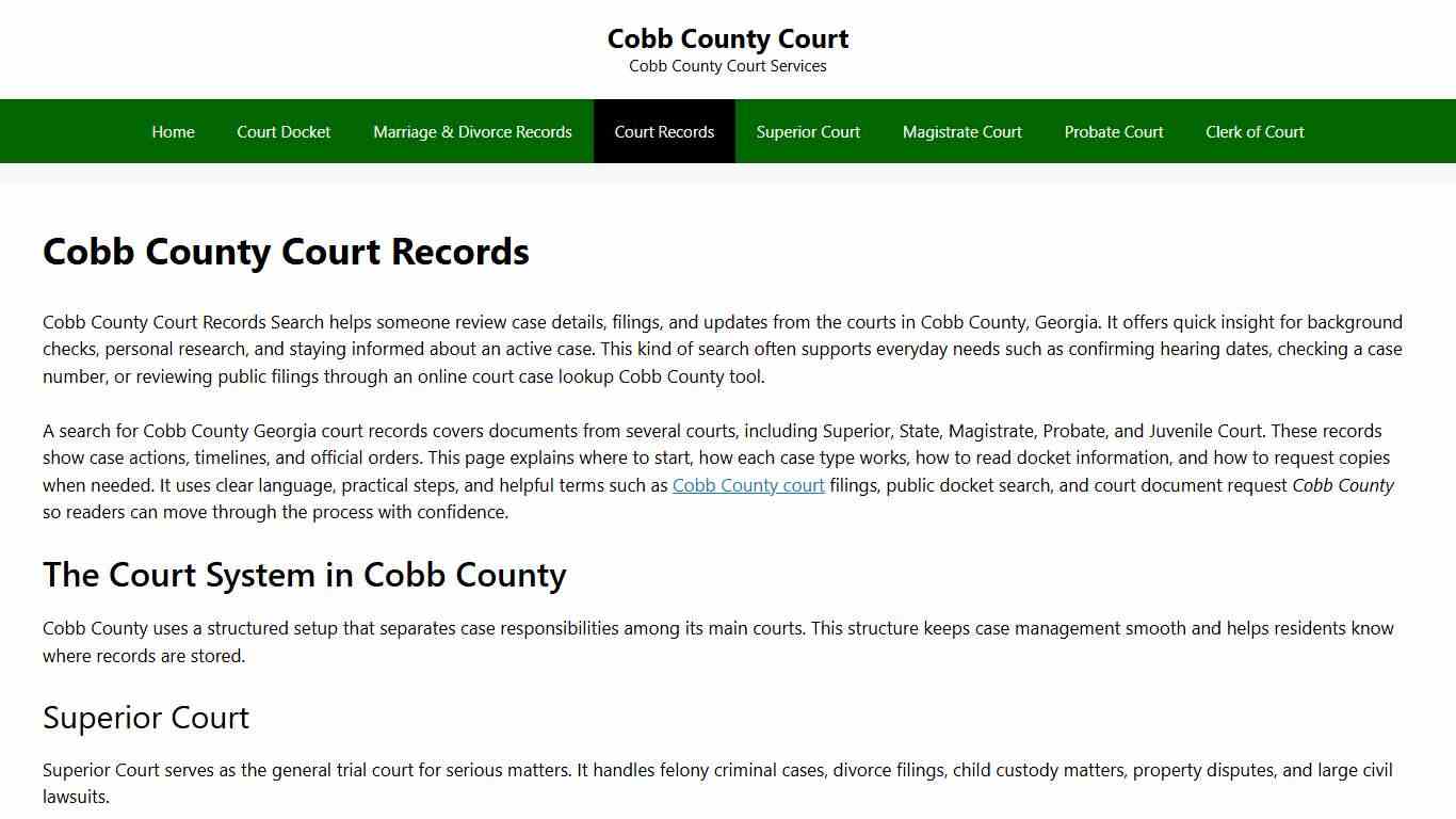 Cobb County Court Records